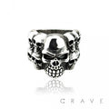 SS MULTIPLE DOOMED SKULLS RING
