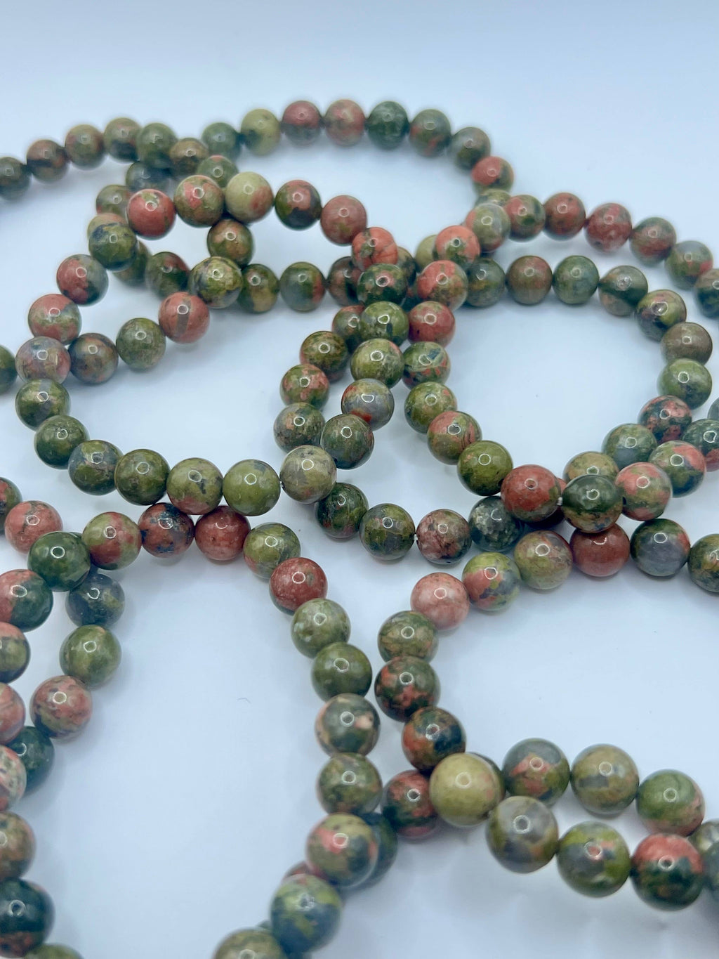 Unakite Crystal Bracelet - 8mm Bead