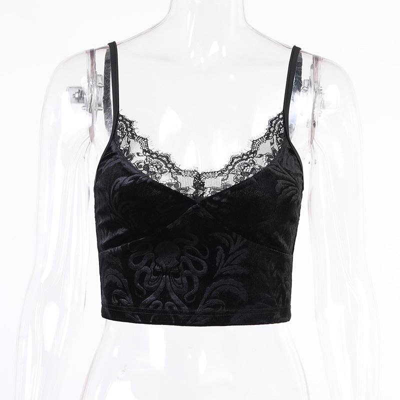 Sexy Cropped Lace Tank Top for Women