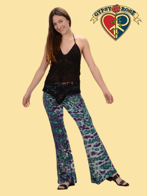 Shooting Star Spandex Blend Tye Dye Block Print Yoga Pants