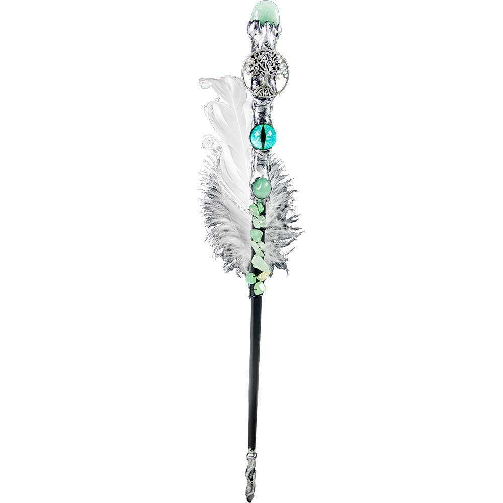 Magic Wand - Green Aventurine Blue Dragon Eye & Tree