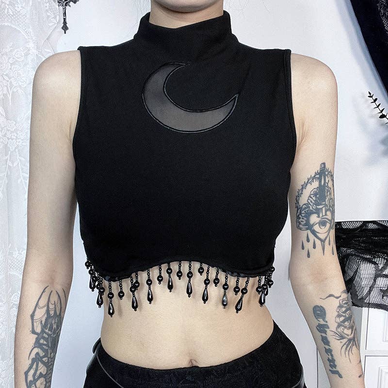 Moon Graphic Sleeveless Top for Women – Trendy Casual Style
