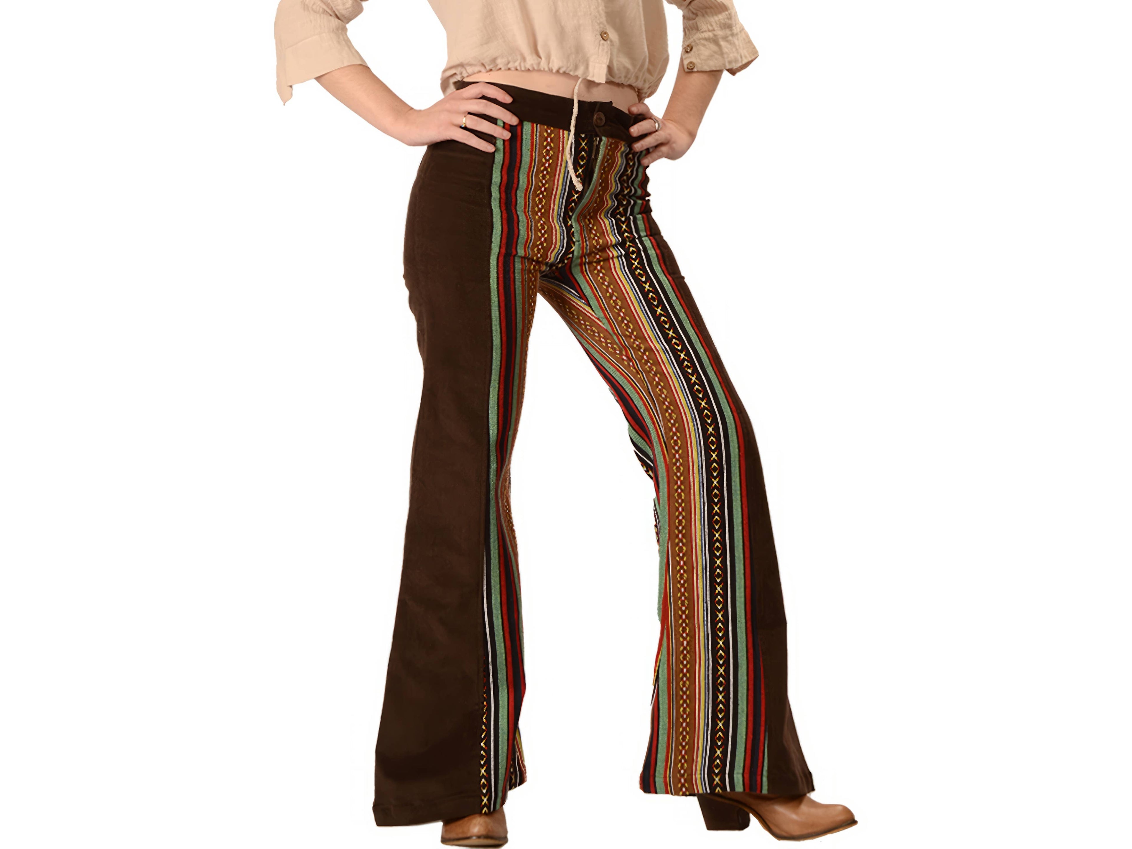 Corduroy and Gheri Bell Bottom Pants
