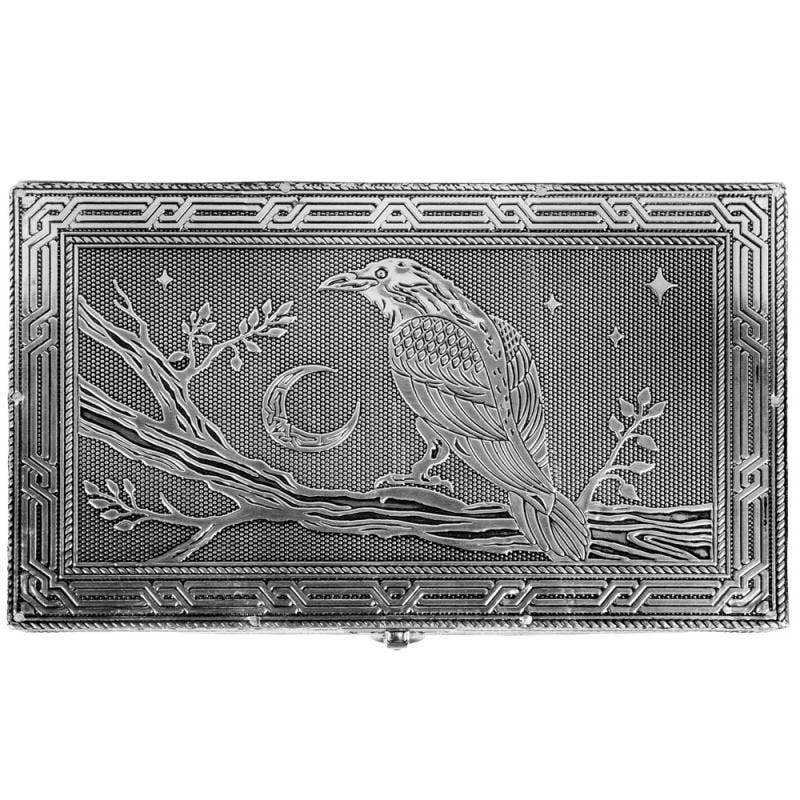 RAVEN TAROT CARD SILVER BOX