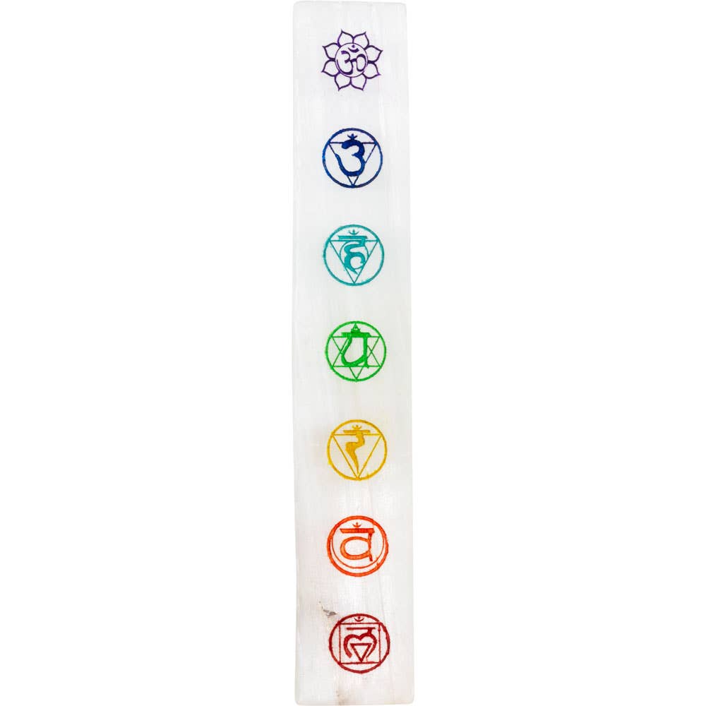 Selenite Charging Plate w/ 7 Chakras (Each)