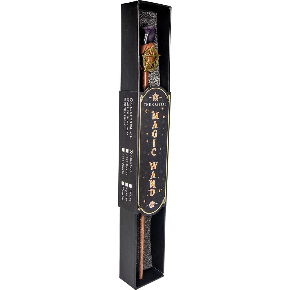 Magic Wand w/ Gift Box - Amethyst & Pentacle (Each)