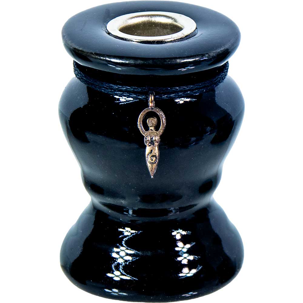 Ceramic Mini CandleStick Holder - Goddess Black (Each)