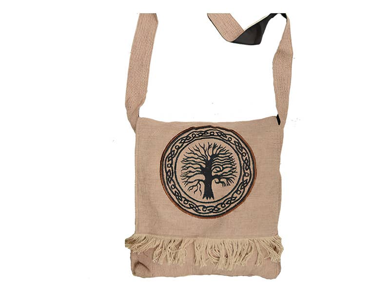 EMBROIDERED CELTIC TREE COTTON DJ BAG