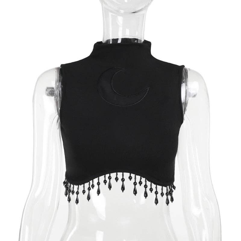 Moon Graphic Sleeveless Top for Women – Trendy Casual Style