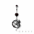 CRESCENT MOON DRAGON 316L SURGICAL STEEL NAVAL RING