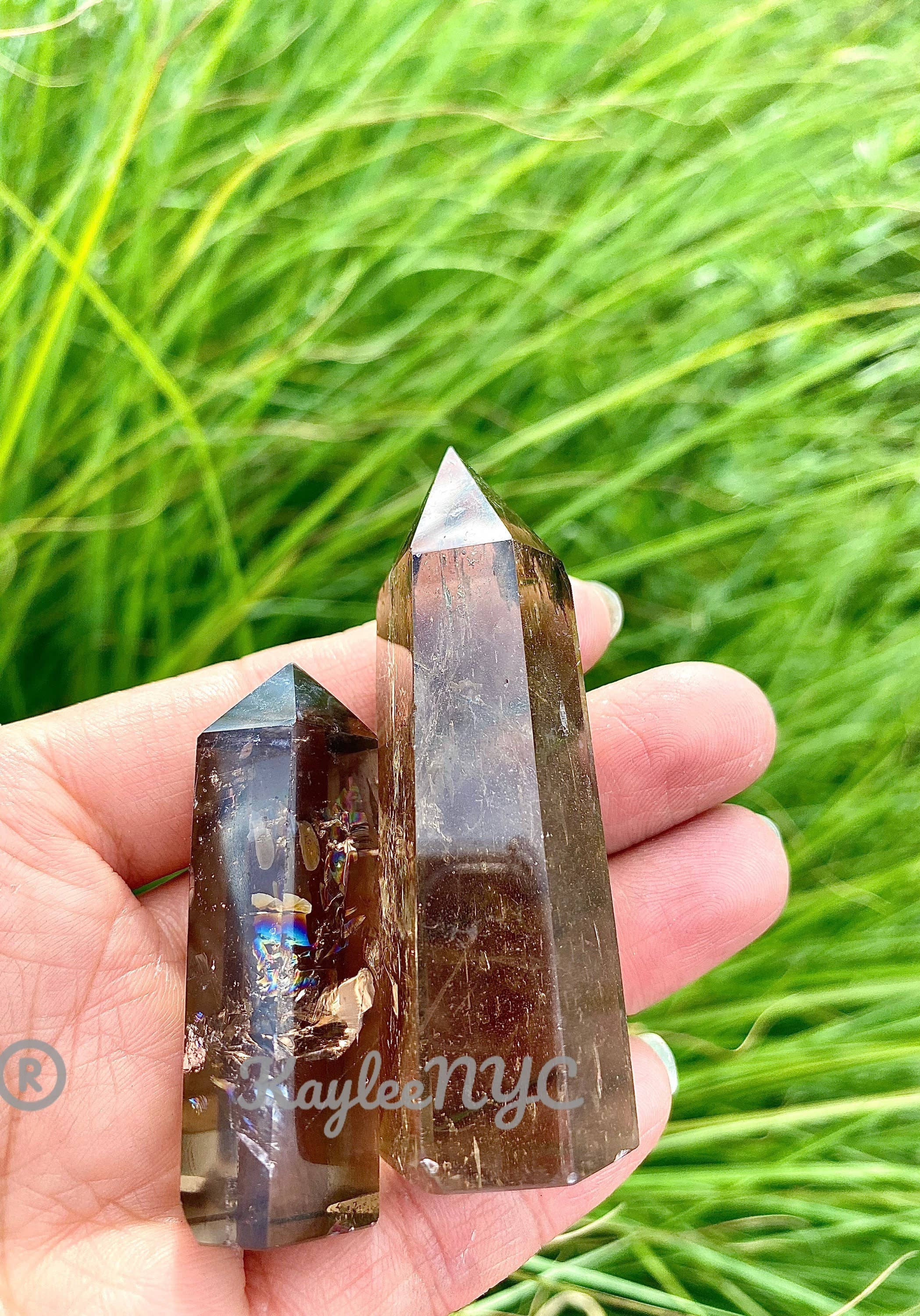 Natural Smoky Quartz Obelisk Point Crystal Natural Energy Healing