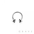316L SURGICAL STEEL HEART ENDS HORSESHOE FOR SEPTUM, HELIX,
