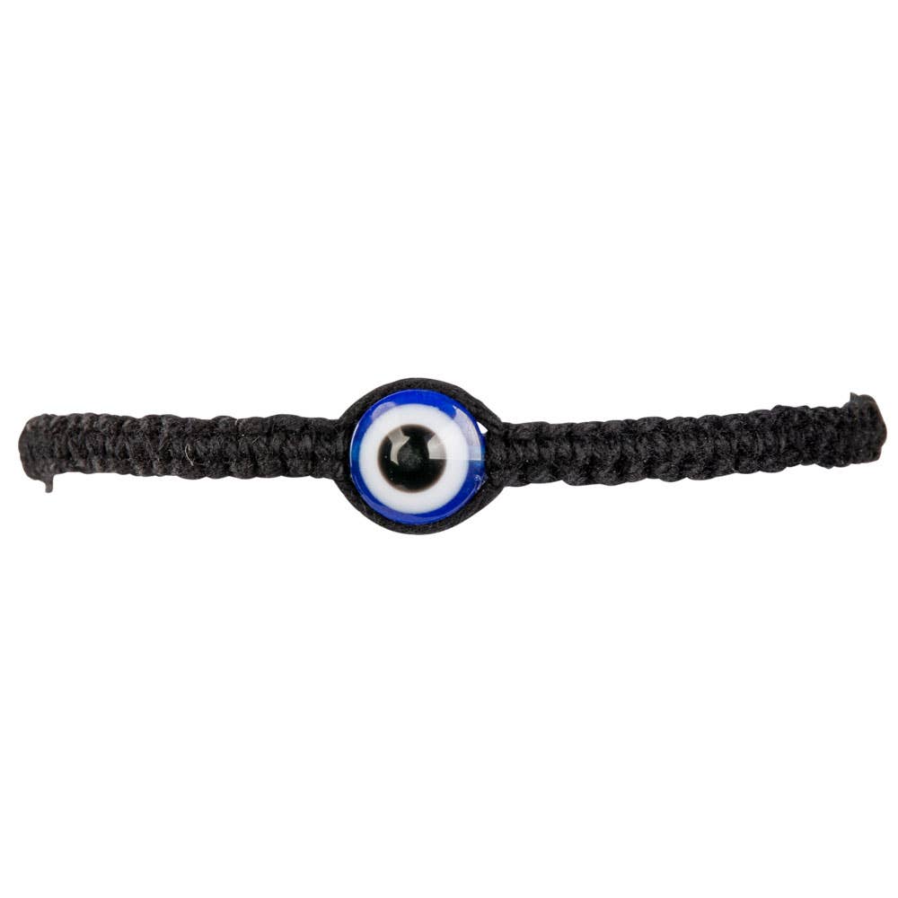 COTTON EVIL EYE PULL TIE BRACELET