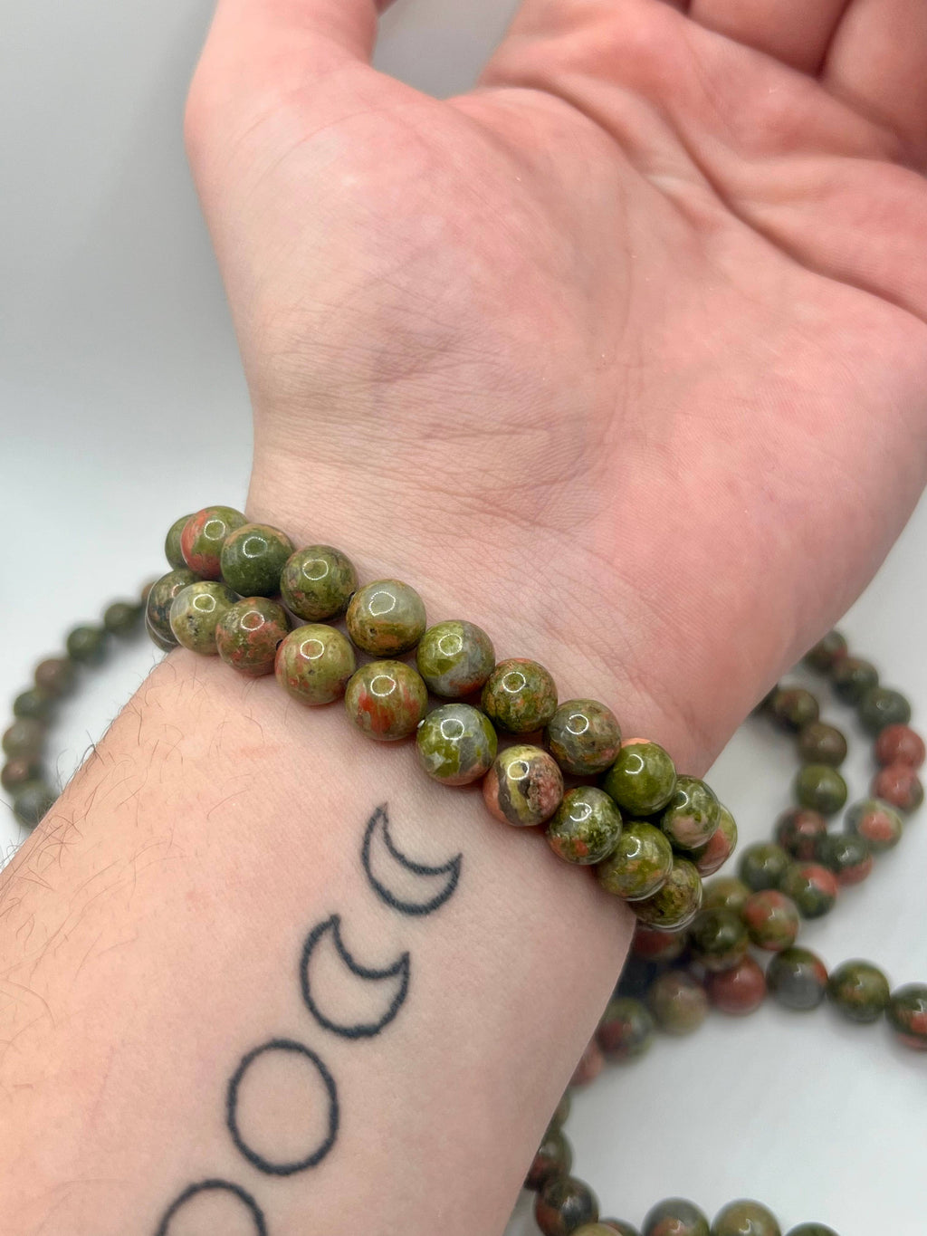 Unakite Crystal Bracelet - 8mm Bead