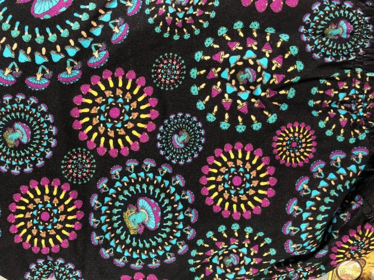 Cotton Mushroom Burst Print Short Overalls