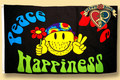 Peace Love Happiness Smiley Face Flag