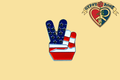 USA Flag Peace Finger Pin