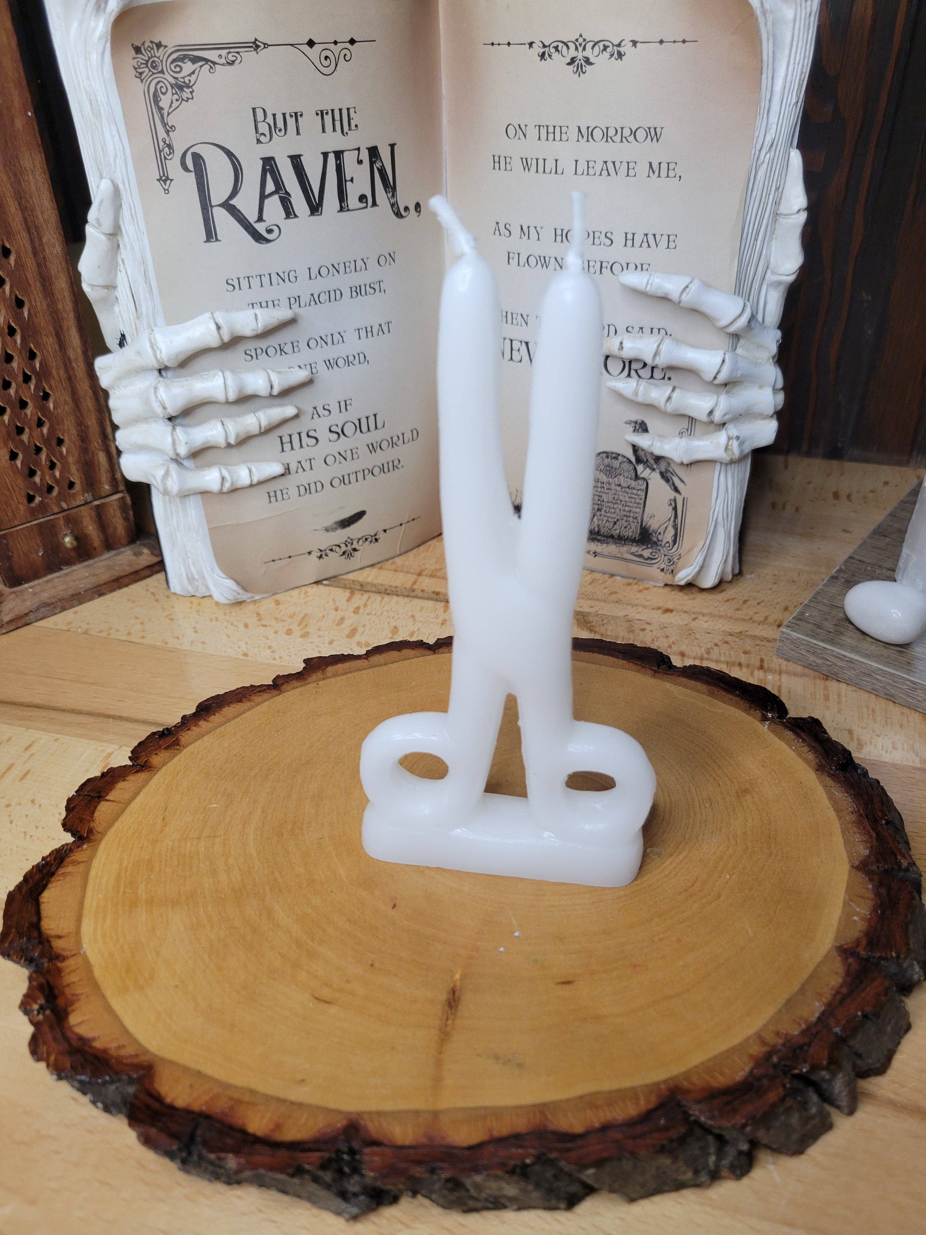 White Scissors shape candle- Cord cutting