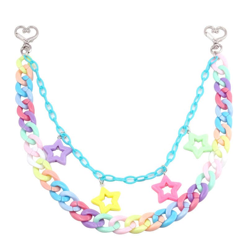 Colorful Acrylic Star Pendant Chain Trendy Gender-Neutral Belt