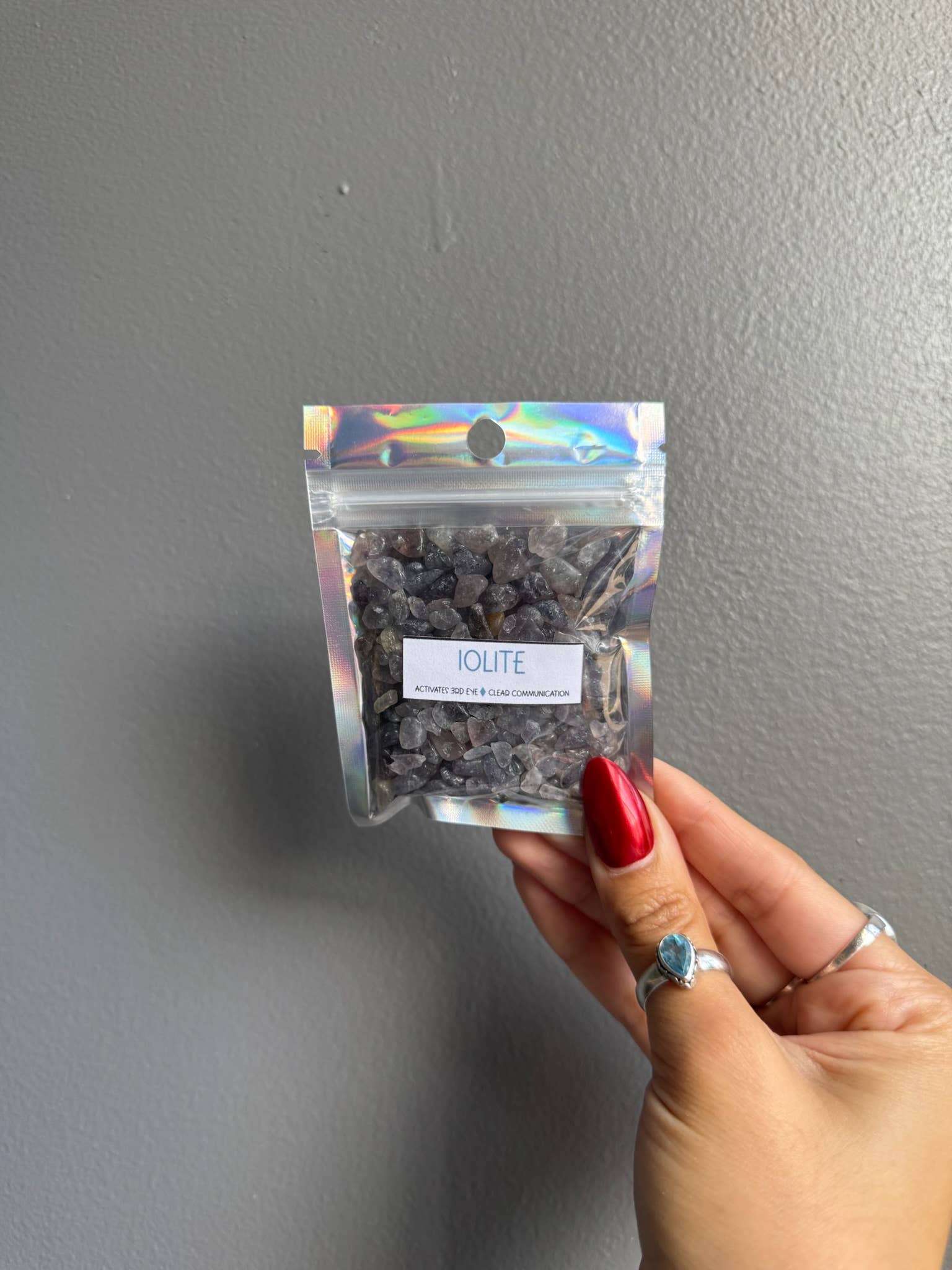 Iolite Crystal Chip Bags