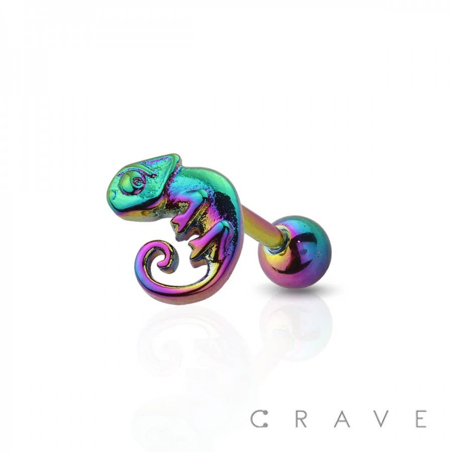 CHAMELEON TOP 316L SURGICAL STEEL BAR CARTILAGE