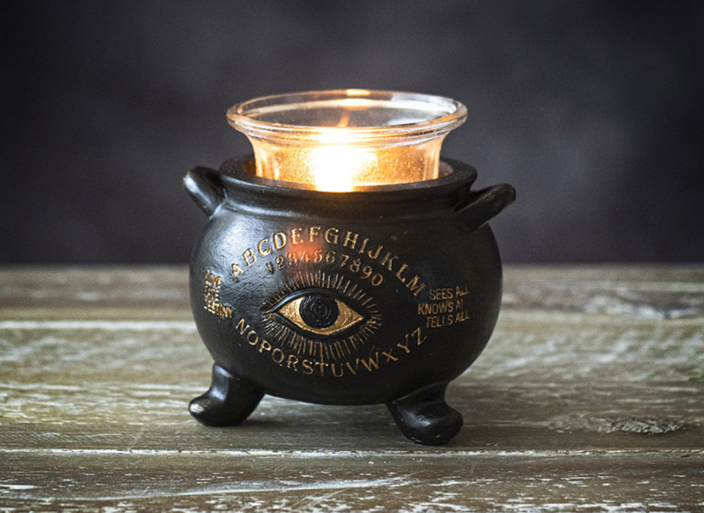 Spirit Board Cauldron Votive Holder