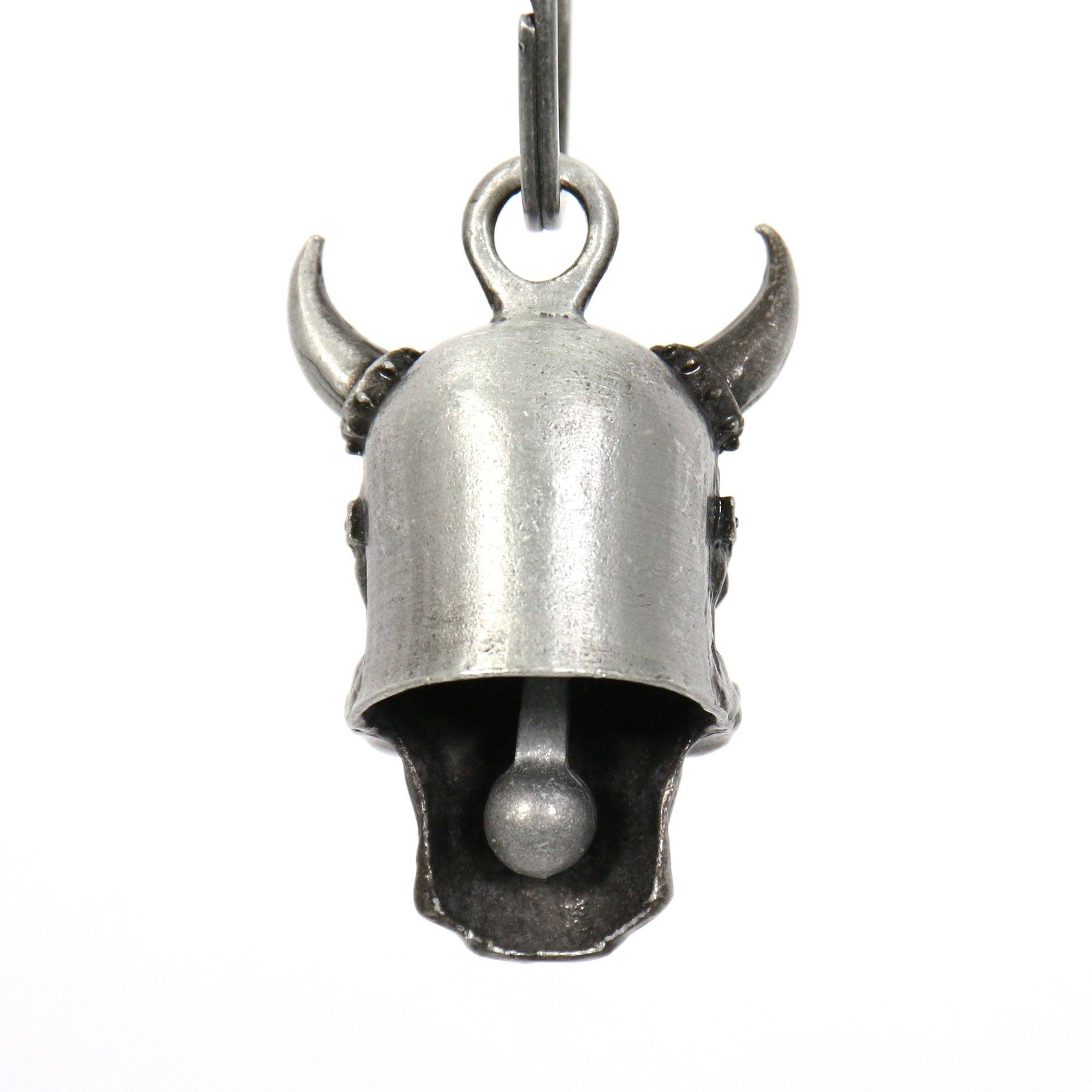 Hot Leathers Viking Skull Green Stones Bell