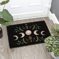 Black Dark Forest Moon Phase Doormat.