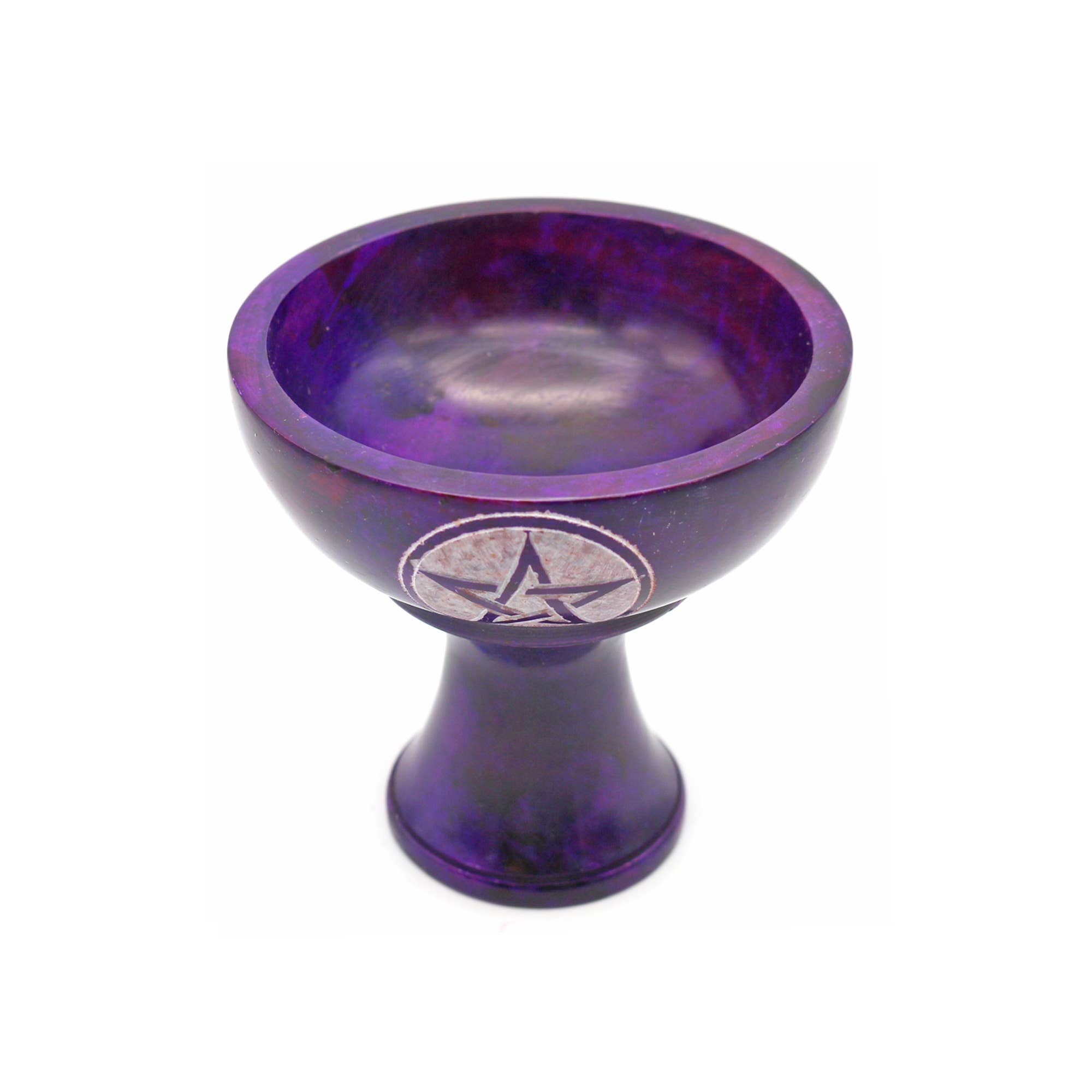 Soapstone Smudge Bowl w/ Stand - Pentacle