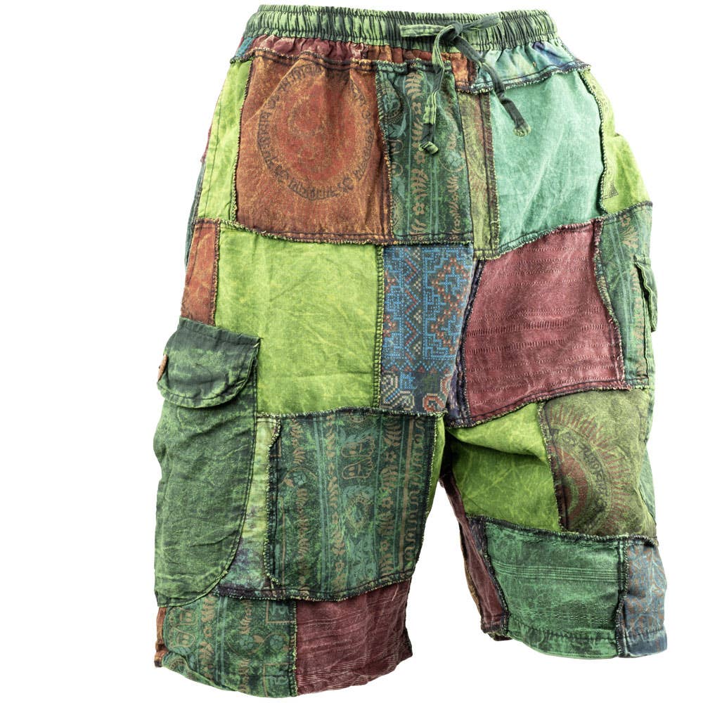 PATCHWORK 4 POCKET SHORTS--ASSORTED COLORS