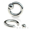316L SS CAPTIVE BEAD RING WITH SPRING ACTION EASY BALL
