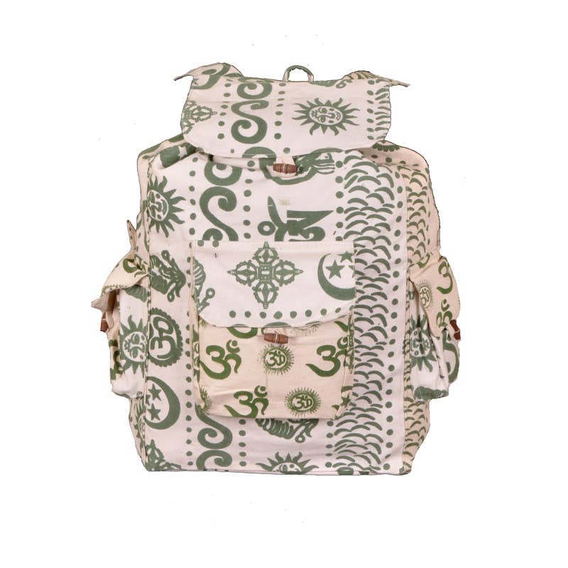 Green Henna Print Backpack