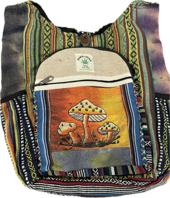 Tie Dye Mushroom Hemp Sling Bag