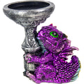 Polyresin T-Light Holder Baby Dragon - Purple