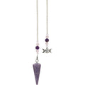 Pendulum Hexagonal Lepidolite - Triple Moon