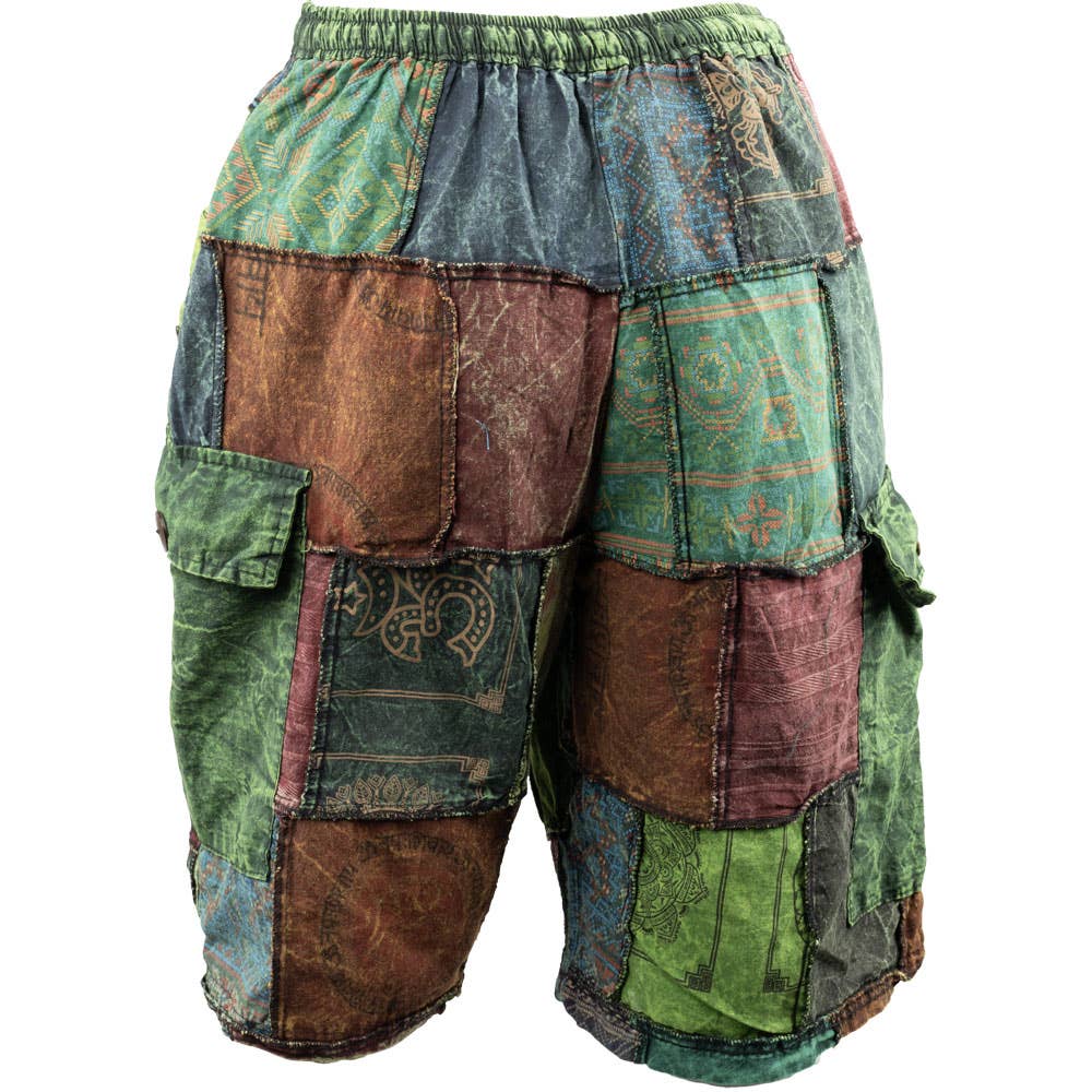 PATCHWORK 4 POCKET SHORTS--ASSORTED COLORS