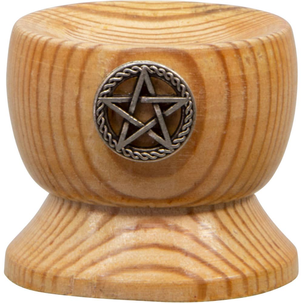 Wood Sphere Stand w/pentacle - Cauldron (Each)