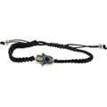 Adjustable Bracelet Black - Evil Eye w/ Fatima Hand