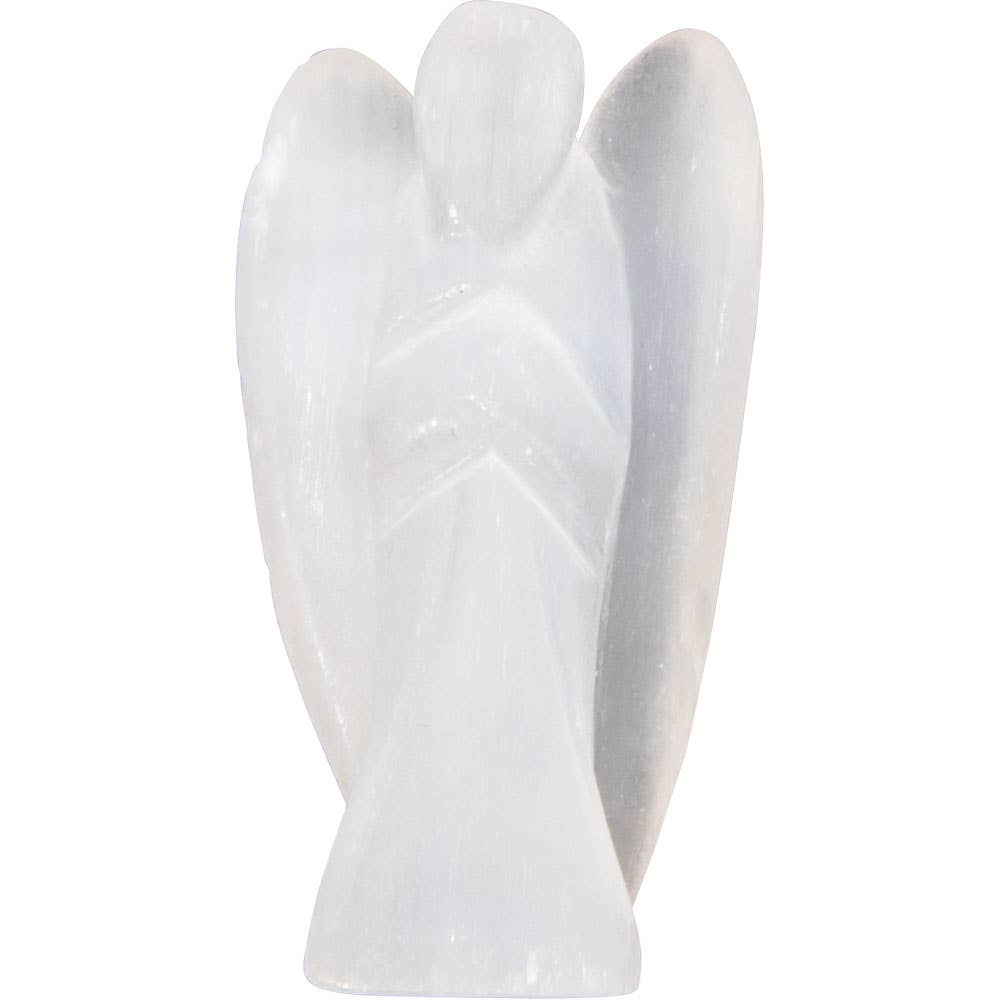 Stone Carving Figurine - 1.75" - Selenite Angel (Each)