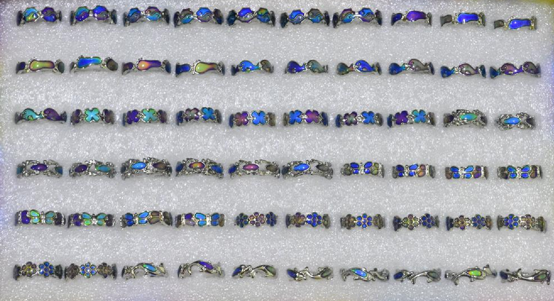 Assorted Beach Design Mood Rings