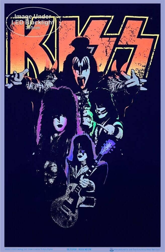 Kiss Neon Blacklight Poster - 23" x 35"