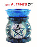 Stone Oil Burner - Blue Pentacle (3 in.)
