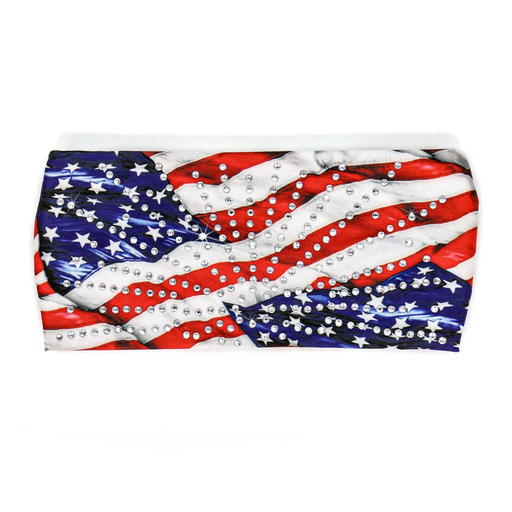 Bling Bands Waving Flag Rhinestone Crystal Headband Wraps