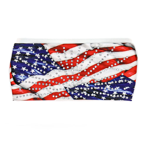 Bling Bands Waving Flag Rhinestone Crystal Headband Wraps