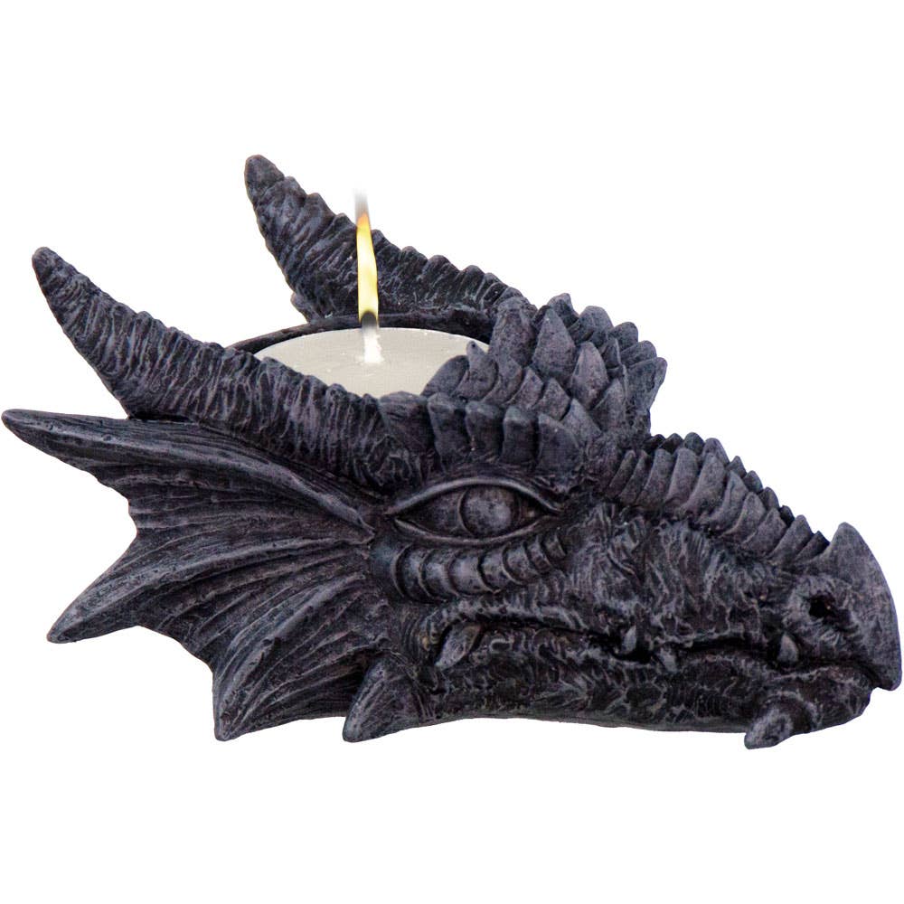 T-light Holder Grey Dragon Head