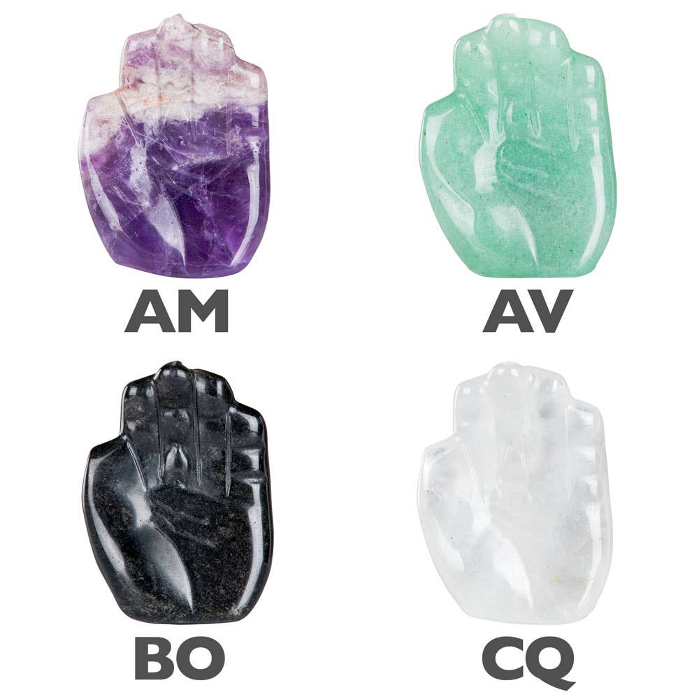 Carved Gemstone Hamsa Hand