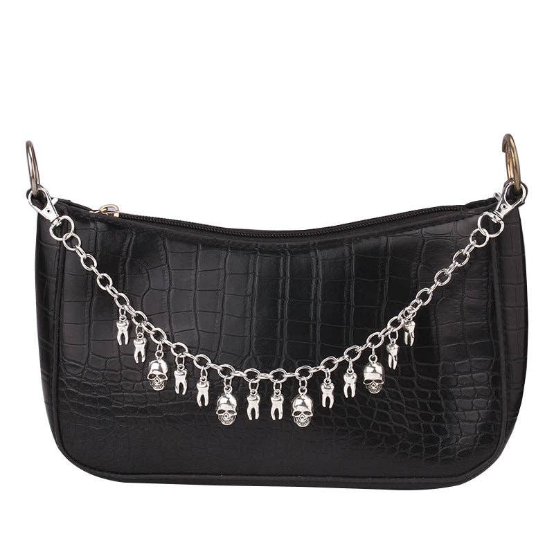 Trendy Crossbody Bag with Decorative Chains for Women
