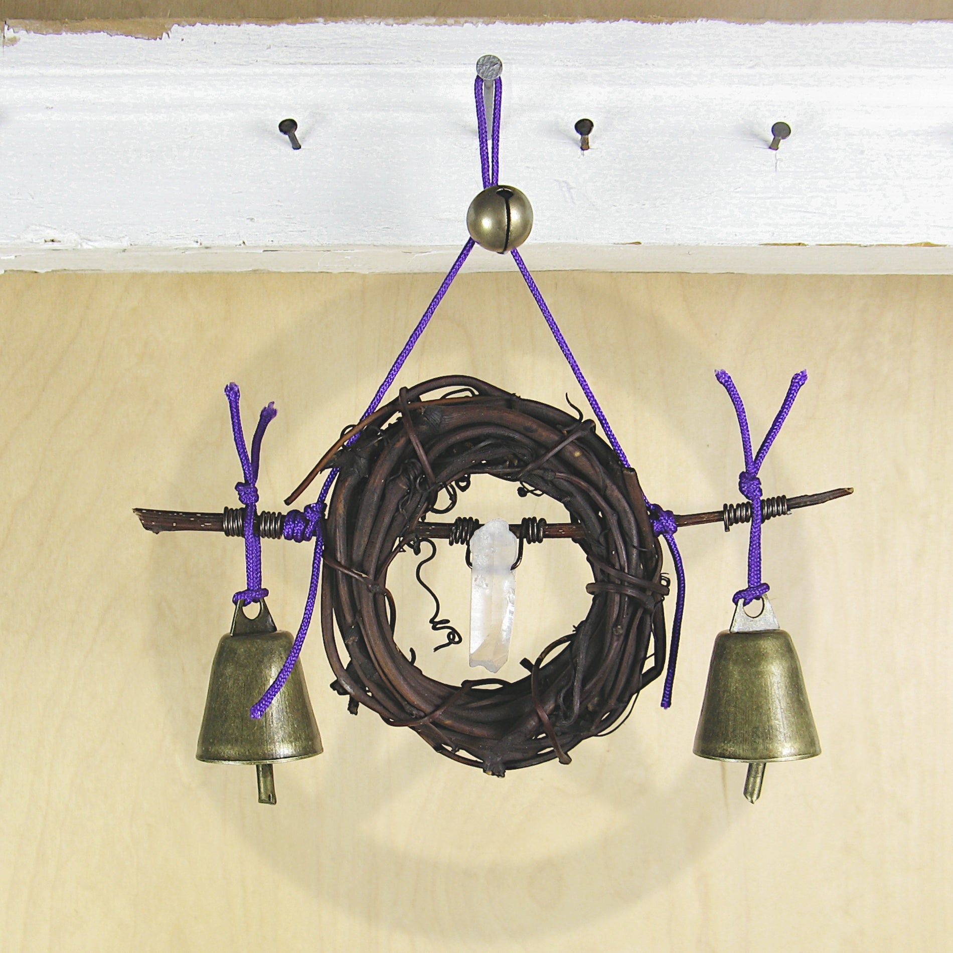Witch's Bell Wreath Quartz Point Purple - Handcrafted