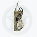 Wall Hanging: Weathered Branch with Wire-Wrapped Raw Quartz - Handcrafted