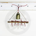 Witch's Bell with 5 Quartz Crystal Points and Twig - Handcrafted